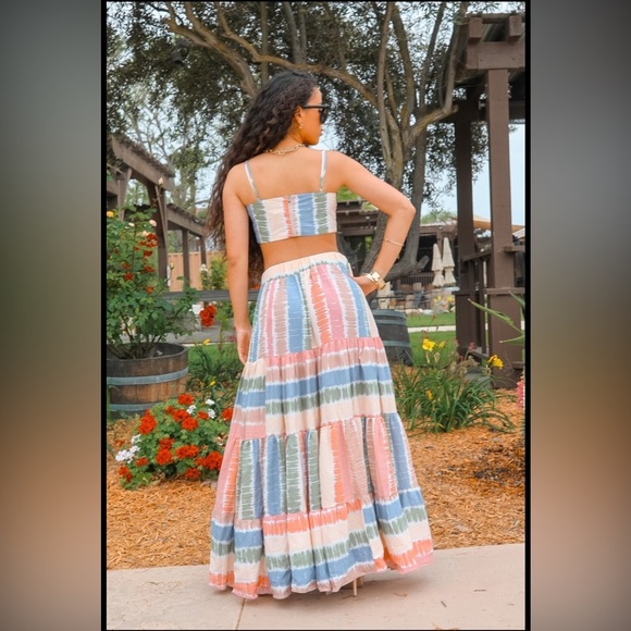 Colorful Striped Two-Piece Set - Picture 6 of 7